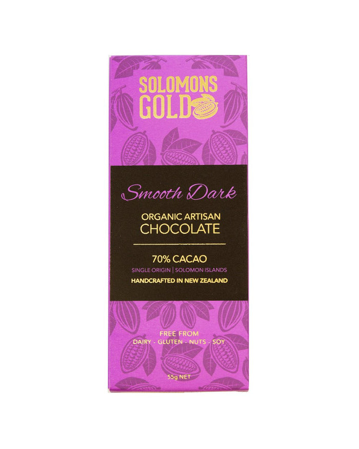 Solomons Gold Smooth Dark Organic Artisan Chocolate Bar