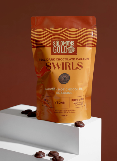Dark Chocolate Swirls Caramel 58% - 150g