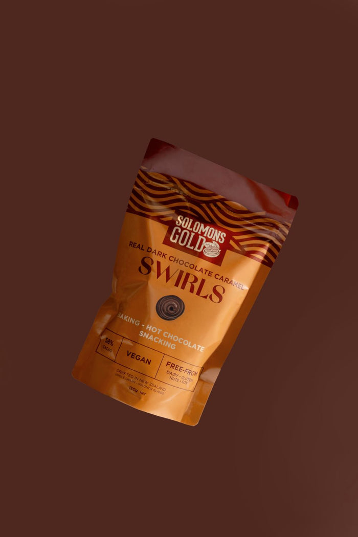 Dark Chocolate Swirls Caramel 58%, 150g