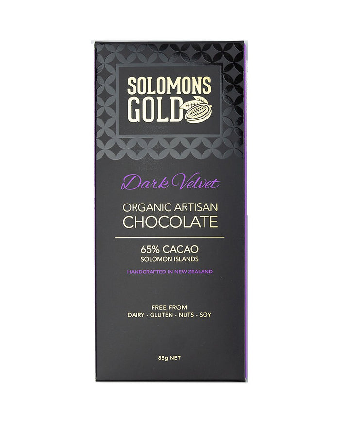 Solomons Gold Dark Velvet Organic Chocolate Bar, Velvet Range
