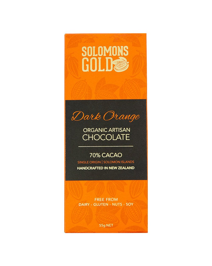 Solomons Gold Dark Orange Chocolate Bar, Classic Range
